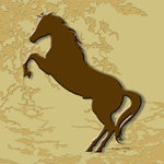 Western Style Tile - Rearing Horse-Mustang
