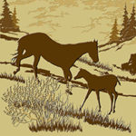 Western Style Tile - Mare and Colt
