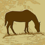 Western Style Tile - Grazing Horse-Mustang