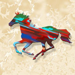 Western Style Tile - Turquose Blaze - Running Horse
