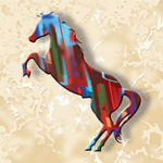 Western Style Tile - Turquose Blaze - Rearing Horse