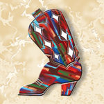 Western Style Tile - Turquose Blaze - Cowboy Boot