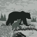 Wildlife Tile Grizzly Bear and Cub