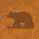 Wildlife Tile Single Black Bear, Burnt Orange