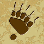 Wildlife Tile Single Grizzly Bear Front Paw Print