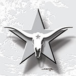 Western Style Tile - Texas-Star---Longhorn---Gray-White
