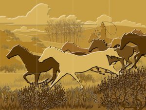 Horse Tile Murals, Western