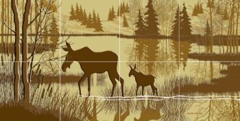 Tile Mural Moose