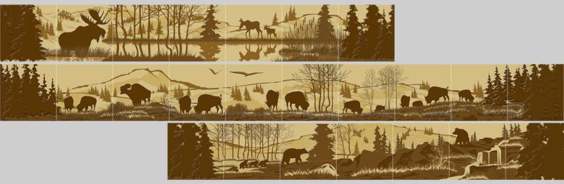 Mixed Wildlife, Moose, Buffalo, Black Bear