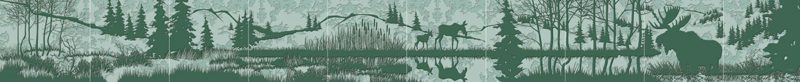 Tile Mural Moose Wraparound,