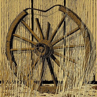 Wagon Wheel Tile Mural