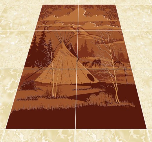 Native American Floor Tile Mural