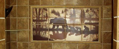 Tile Mural, Grizzly Bear