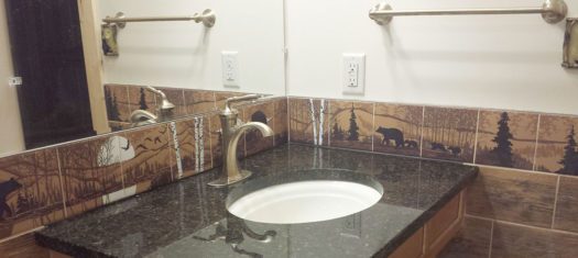 Bathroom Vanity Wildlife Tile Wraparound