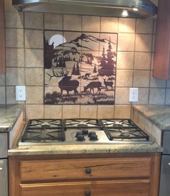 Kitchen Backsplash Elk Mural