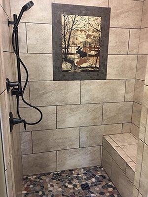 Bathroom Shower, Moose Tile Mural