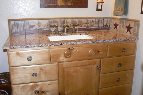Bathroom Vanity Western Tile Wraparound