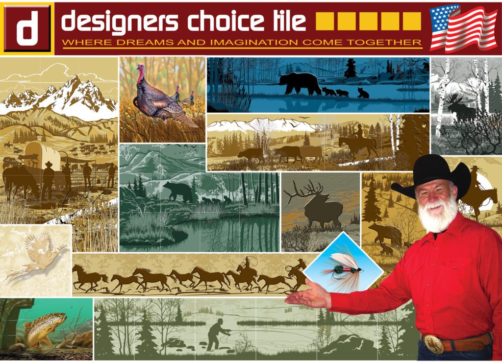Western, Wildlife, Fly Fishing Tile murals and wraparounds- Designers Choice Tile