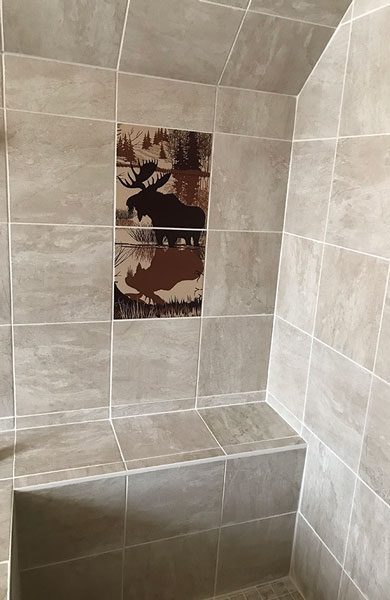 Moose Mural Bathroom Shower