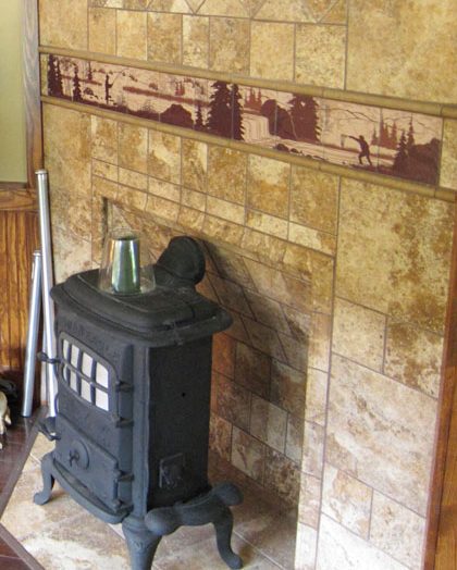 Fireplace Mantel Fly Fishing Tile Storyline