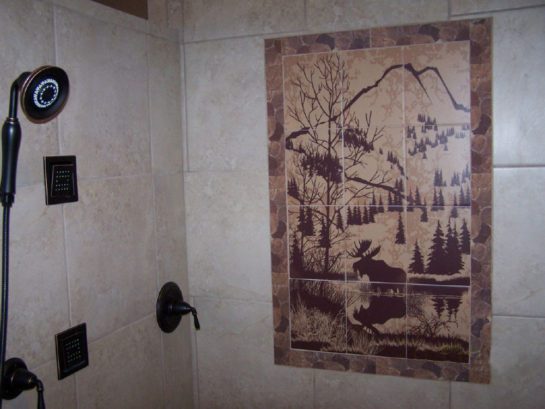 Bathroom Shower Wildlife Tile Mural