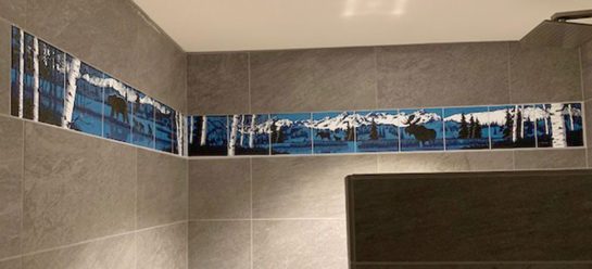 Bathroom Shower Wildlife Tile Wraparound