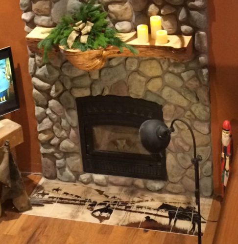 Fireplace Hearth Western Tile Mural