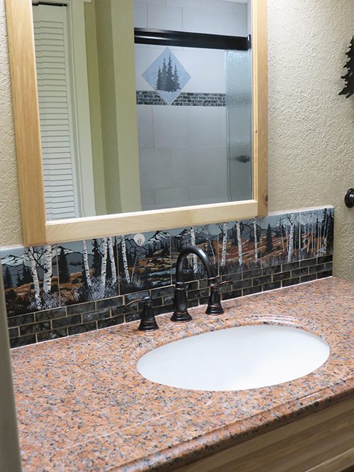 Bathroom Vanity and Shower Accent Tile